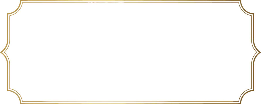 Art Deco Gold Border, Vintage Decorative Frame with Elegant Geometric Luxury Line Design Template