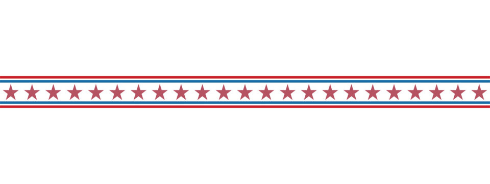 Horizontal american patriotic star border.