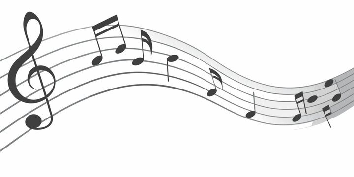 Musical Notation And Staff Lines On A White Background
