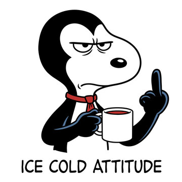 Snoopy Cartoon Character With Coffee.