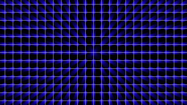 Blue radial pattern with white grid lines. Blue radial pattern abstract digital design. Blue radial pattern modern motion graphic on black background for tech.