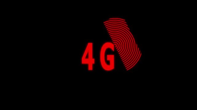 Animated 4G network icon designed in flat icon style, Technology concept icon