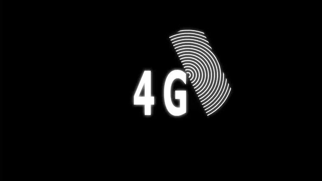 Animated 4G network icon designed in flat icon style, Technology concept icon
