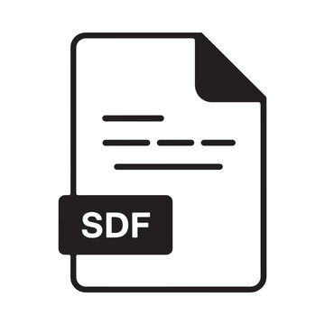Document Icon With Text Label Flat Silhouette Style