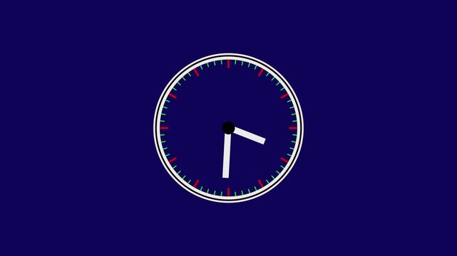 Simple clock face displays professional corporate workspace office hours. Clean clock face tracks daily business productivity schedules. Time management tool using a clock face.