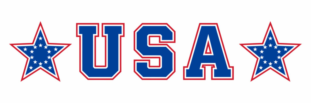 USA Flag Style Graphic Design With Stars