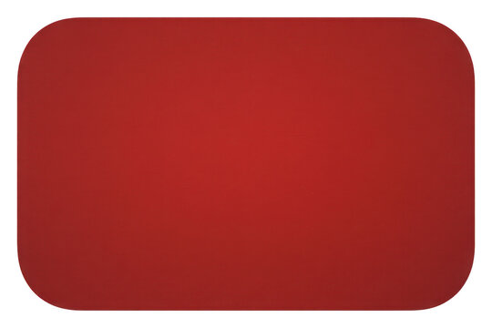 Rectangular shape with rounded corners in a solid deep red color, isolated on a black background, flat for web or print