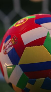 Rotating Soccer Ball with World Flags