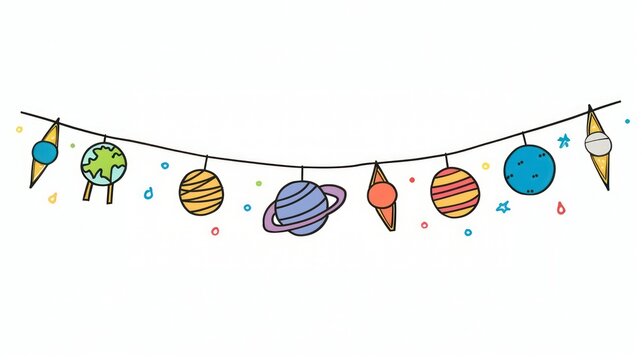 Colorful planet flag string art outdoors balloon.