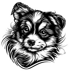 Fototapeta premium Pet puppy drawing illustrated wildlife.