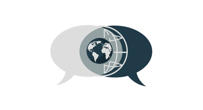 Global Communication Speech Bubbles Earth.