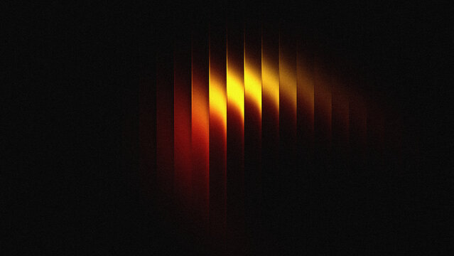 Abstract dark background with vertical glowing red and gold light stripes texture luxury grainy gradient  illustration