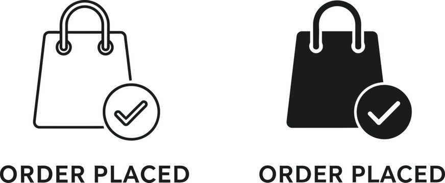 Order placed icons for e commerce websites