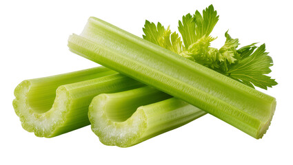 Fresh green celery stalks with leaves © Solene