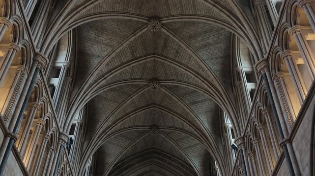 Gothic cathedral Church architecture featuring vaulted ceiling