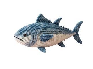 Naklejka premium Detailed Handmade Crochet Tuna Cat Toy Featuring Premium Amigurumi Craftsmanship on Transparent Background Design