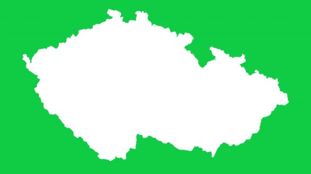 Czechia map pop animation with green background