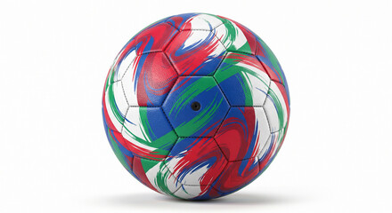 Obraz premium Soccer Ball Featuring USA and Mexico Inspired Colors Isolated on White Background