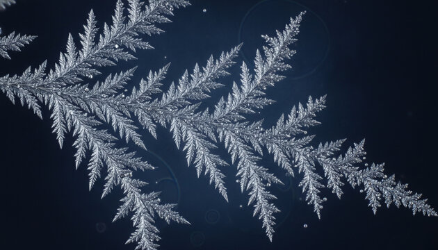 Microscopic silver dendrites growing metallic fractal structure