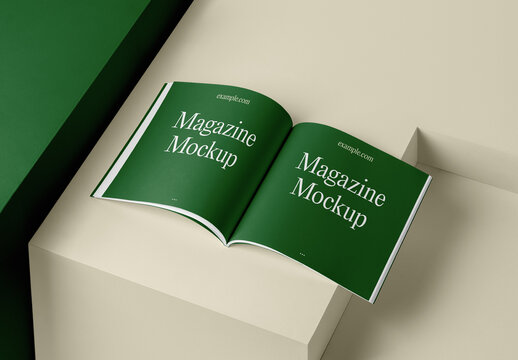 Square Open Paper Zine Mockup