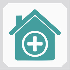 Fototapeta premium Hospital Icon with Plus Sign