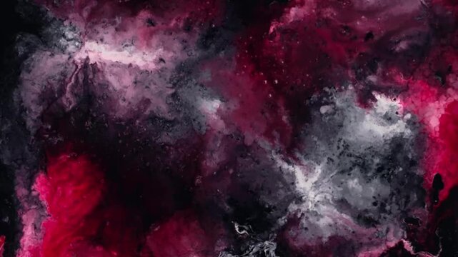 A stunning abstract art visualization featuring a dynamic blend of maroon, black, and white fluid ink.