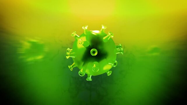 Toxic Waste Particles in Vat of Green Slime or Hazardous Material