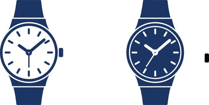 Two analog wristwatch in blue and white