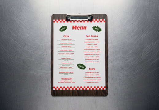 Lying Menu Mockup