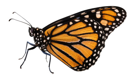 Monarch butterfly with orange black, and white wings © Friedrich