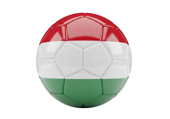 Fototapeta premium Soccer ball with the flag of hungary isolated on transparent background