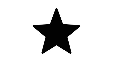 Obraz premium Simple Black Star Shape Isolated on White Background.