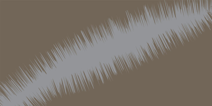 abstract diagonal gray audio waveform or spiky texture overlay on a solid taupe brown background.