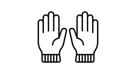 Obraz premium Two Hands In Outline Black Line Art Icon On White Background