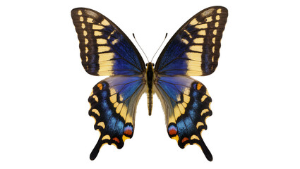 Blue and yellow butterfly with detailed wing patterns © Friedrich