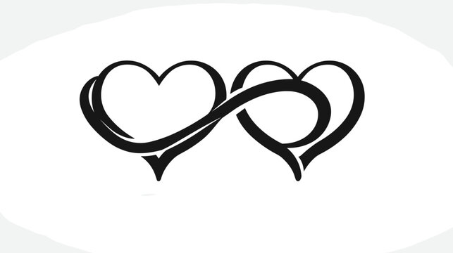 Endless Love Symbol: A stylized infinity symbol elegantly entwined with two heart shapes, representing eternal love and unbreakable bonds.