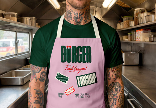 Front View Apron Mockup