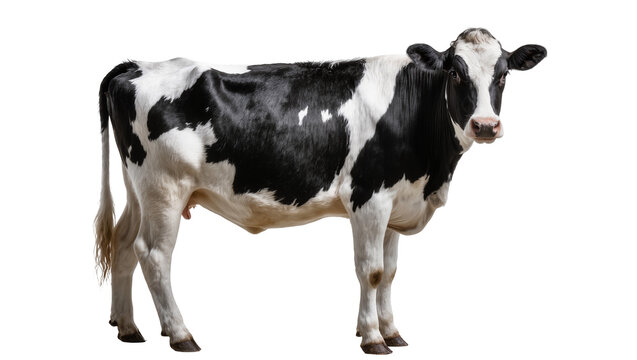 Black and white Holstein Friesian cow standing