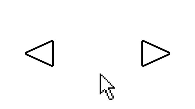 Animated play and pause bar icons. Concept of 2 triangles and a cursor. Audio player for songs or podcast playlists. Play or pause button. Transparent background. 4k video.