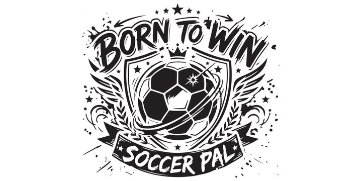 Born to win soccer motivation vector art