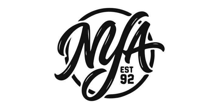 Nya cursive monogram logo with establishment year