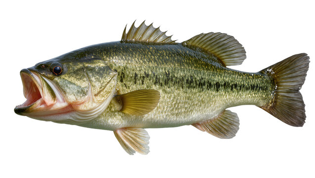 Large Mouth Bass Fish Open Mouth Side View