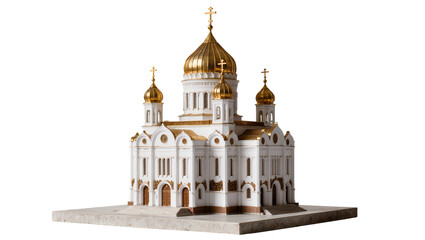 White Orthodox Church with Golden Domes and Crosses © Aino