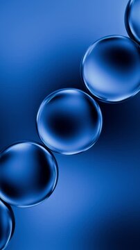 Abstract 3D Blue Bubble Animation 4K Vertical Video