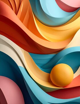 Vibrant abstract shapes and colors composition.