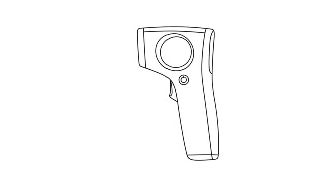 Outline Illustration of a Non-Contact Infrared Thermometer for Temperature Measurement