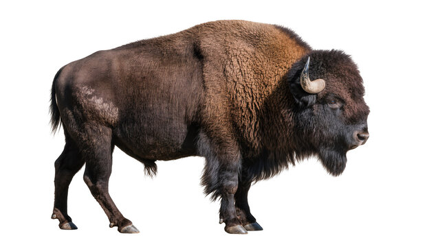 American Bison Male Standing Side View