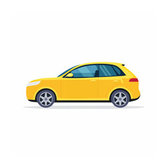 Obraz premium Yellow car illustration in flat design style