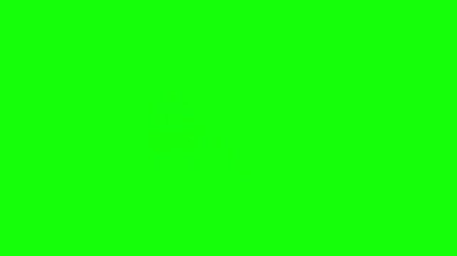 Animated social media interaction buttons like comment and share on a green screen background