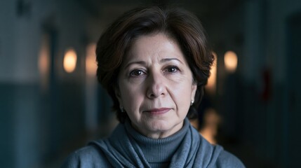 Obraz premium Middle Manager Burnout Aged Iranian Slim Woman Strained
